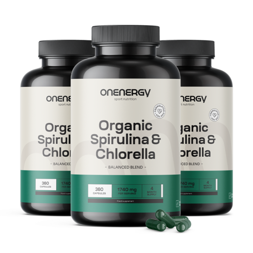 3x BIO Spiruline et chlorella, ensemble 1080 gélules