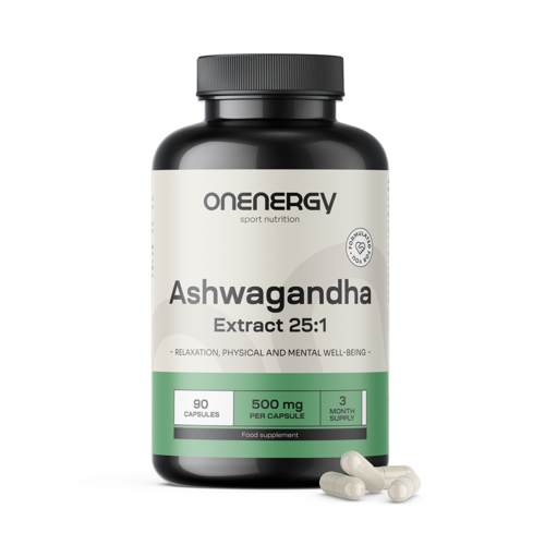 Ashwagandha 500 mg – extrait 25:1, 90 gélules