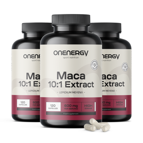 3x Maca - extrait 10:1, ensemble 360 gélules