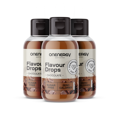 3x Gouttes Flavour Drops avec édulcorant - chocolat, ensemble 150 ml