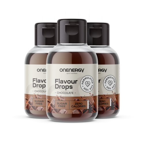 3x Gouttes Flavour Drops avec édulcorant - chocolat, ensemble 150 ml